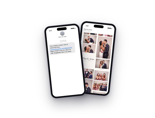 A guest's text message and the page it opens